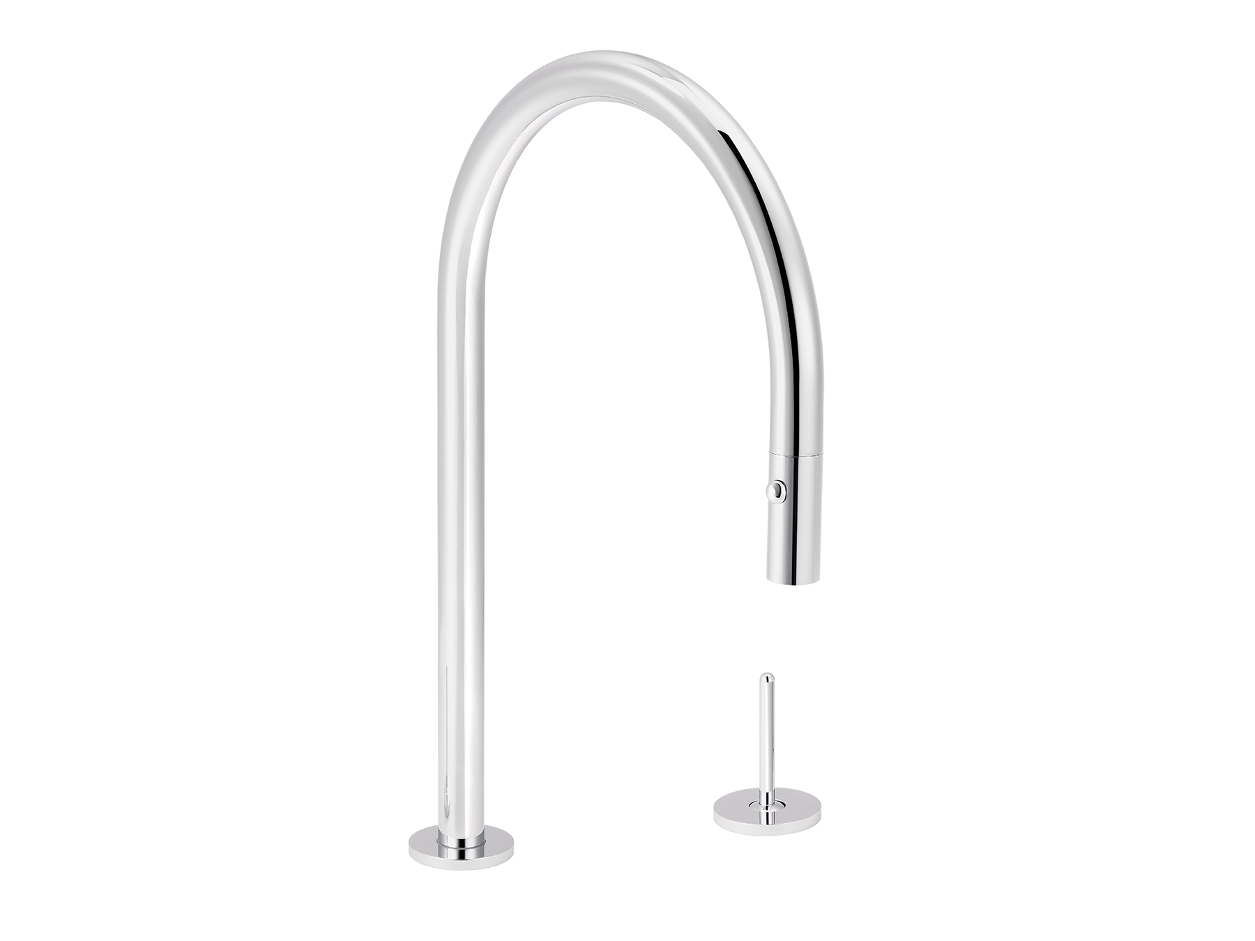 Single-lever mixer for kitchen, integrated handdou