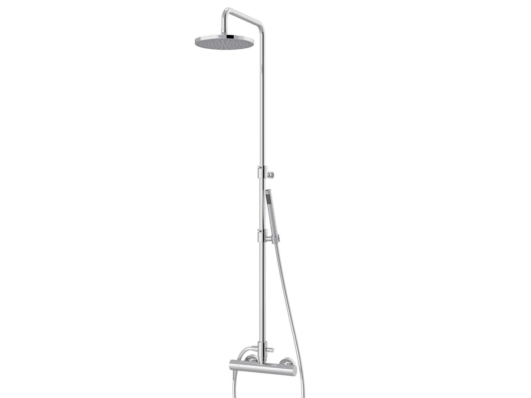 Set wall-mounted shower thermostatic with handshower, support, shower arm with diverter and rainshower head Ø 200 mm