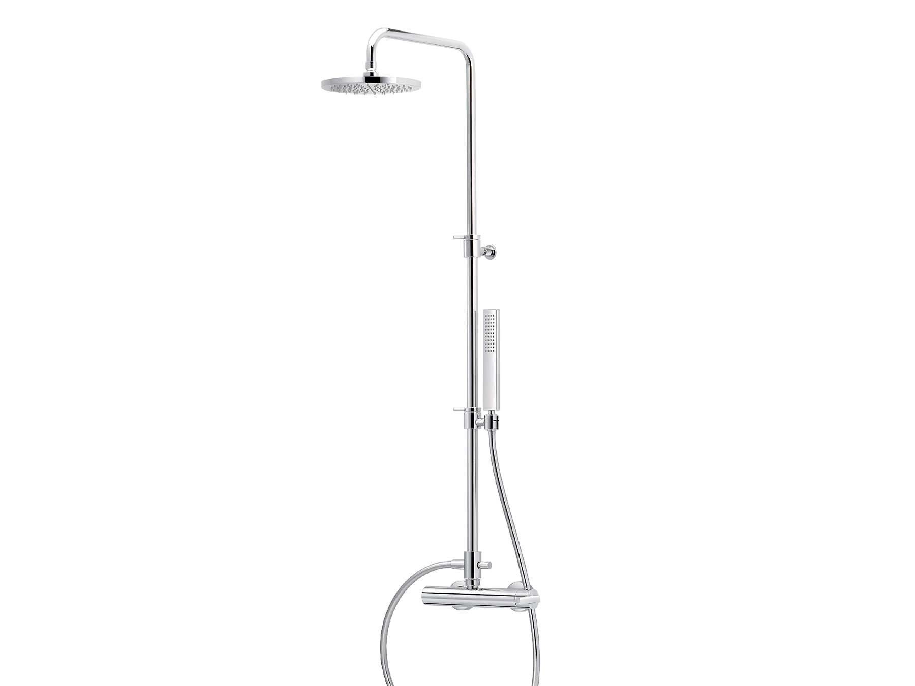 Wall-mounted single-lever shower mixer set