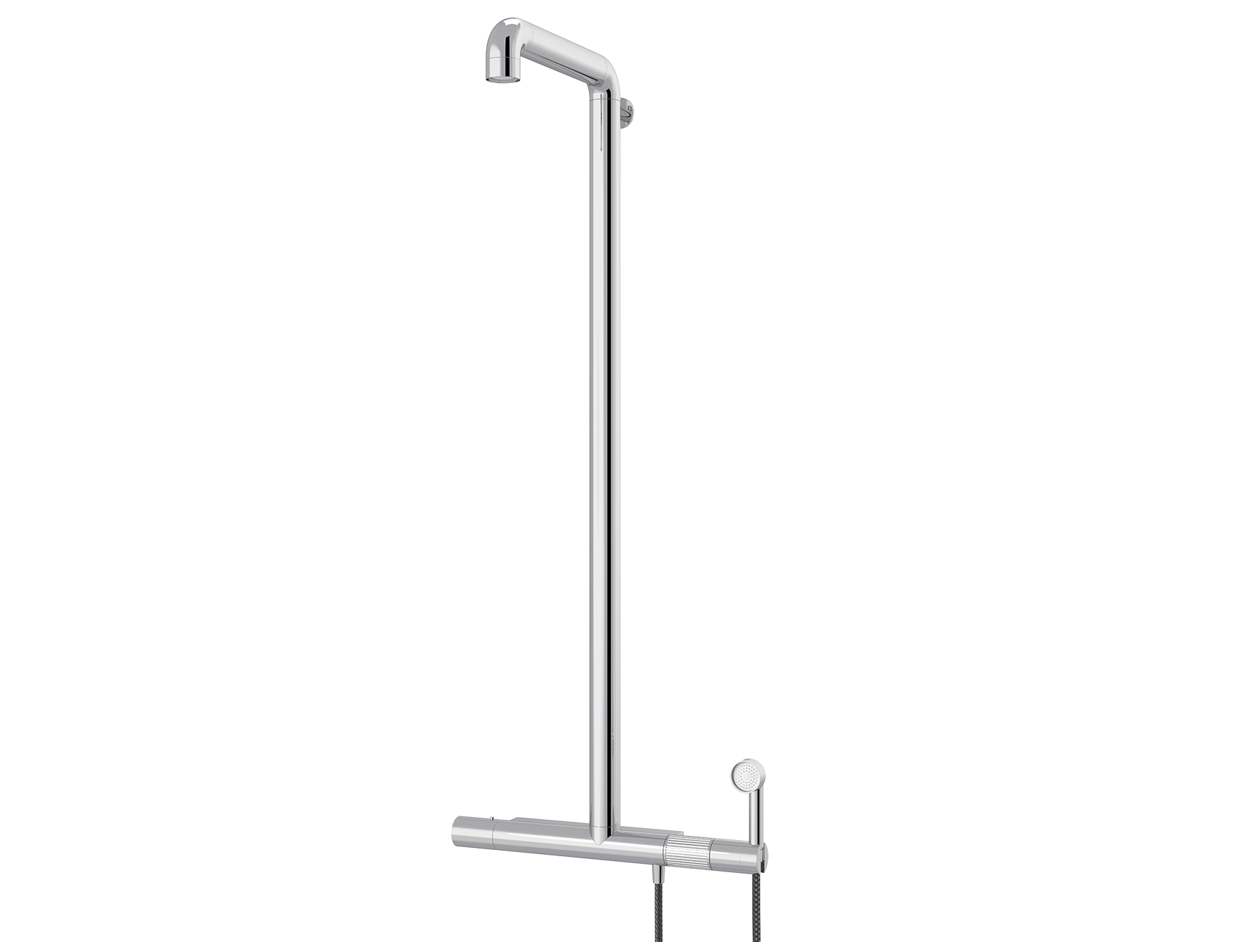 Set wall-mounted shower thermostatic with handshower, support, shower arm with diverter and rainshower head