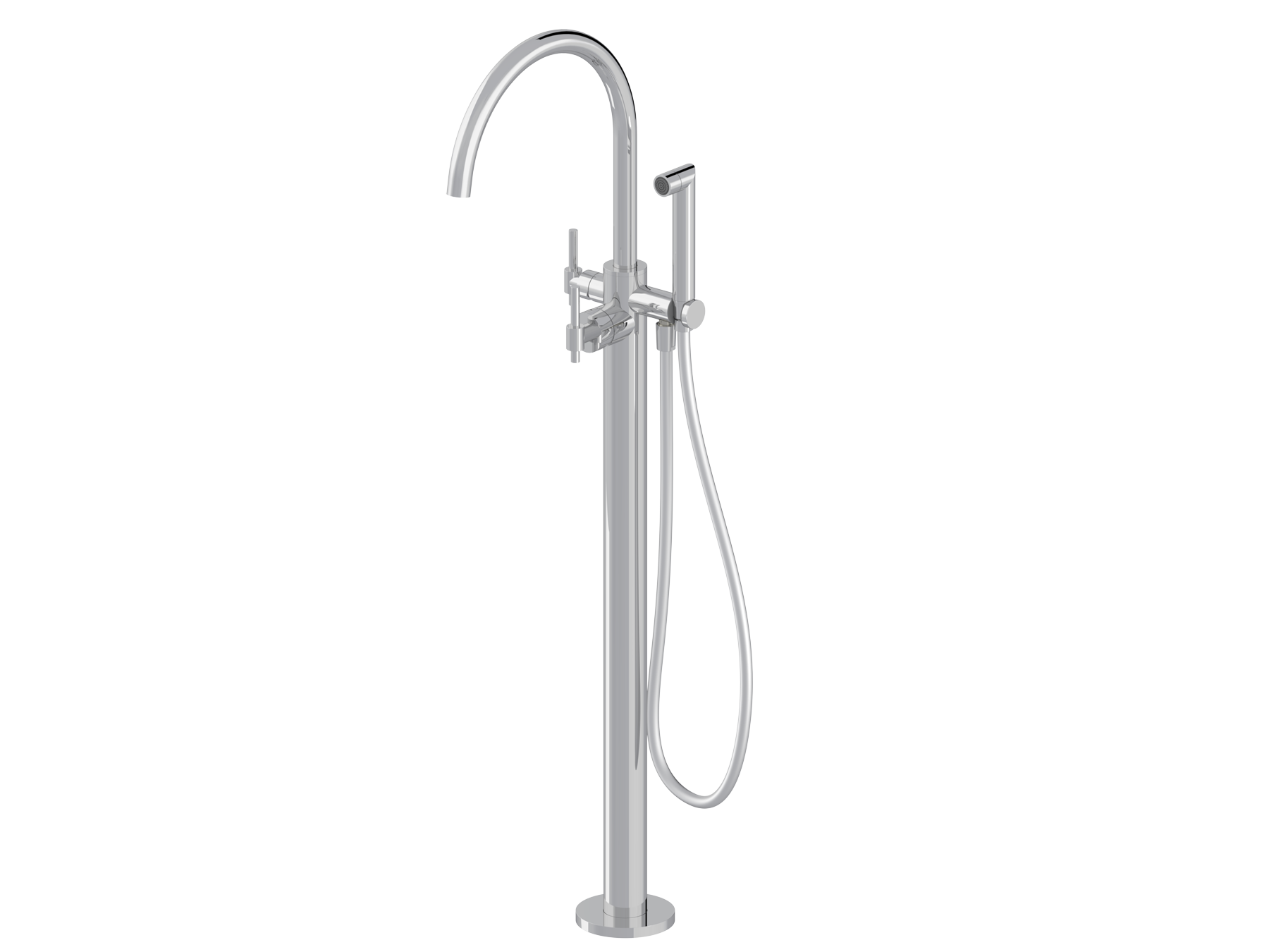Freestanding bath-shower mixer tap, with handshower